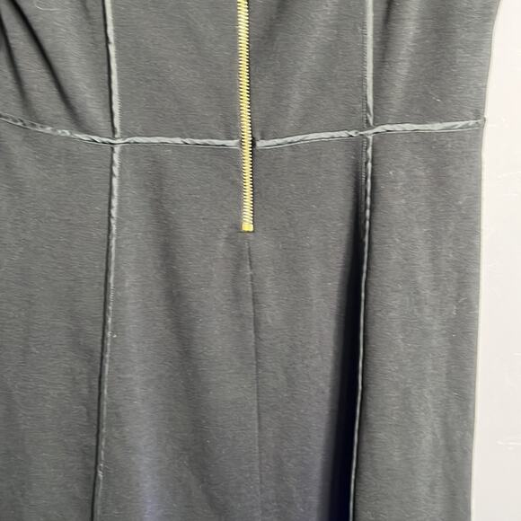 Michael Kors Black Sleeveless A Line Dress Gold Studded Round Neckline Size 8 - Picture 7 of 10